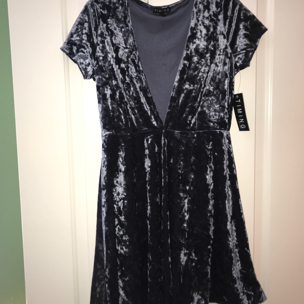 Velvet fit & flare dress